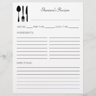 Kitchen Utensils Personalised Recipe Pages