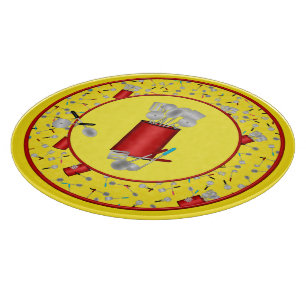 Kitchen Utensils,Yellow-12in ROUND CUTTING BOARD