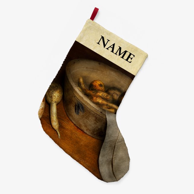 Kitchen - Vegetable - A still life with gourds Large Christmas Stocking (Front (Hanging))