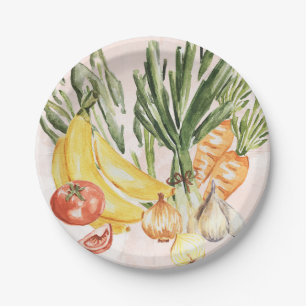 kitchen, vegetable paper plate