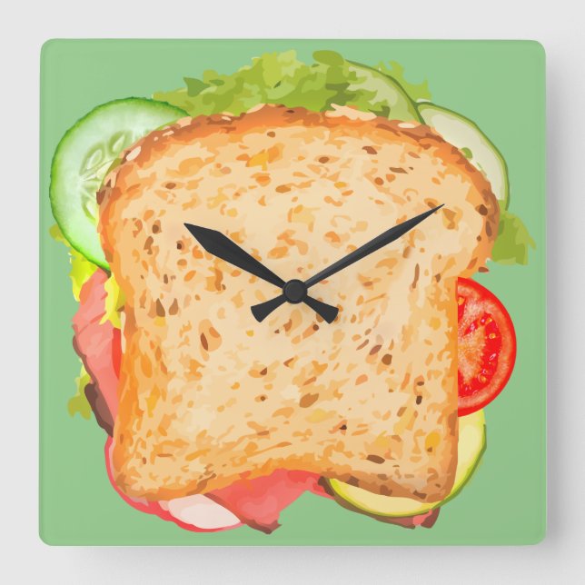 Kitchen Wall Clock Sandwich Design (Front)
