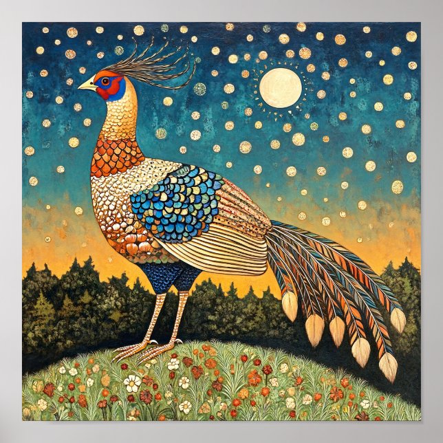 Kitchen Wall Decor Pheasant Painting Print (Front)