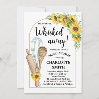 Kitchen whisked away bridal invitation sunflower
