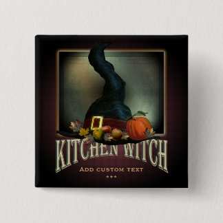 Kitchen Witch 15 Cm Square Badge