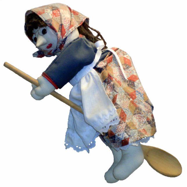 Kitchen Witch Riding Spoon ornament Photo Sculpture Decoration (Front)