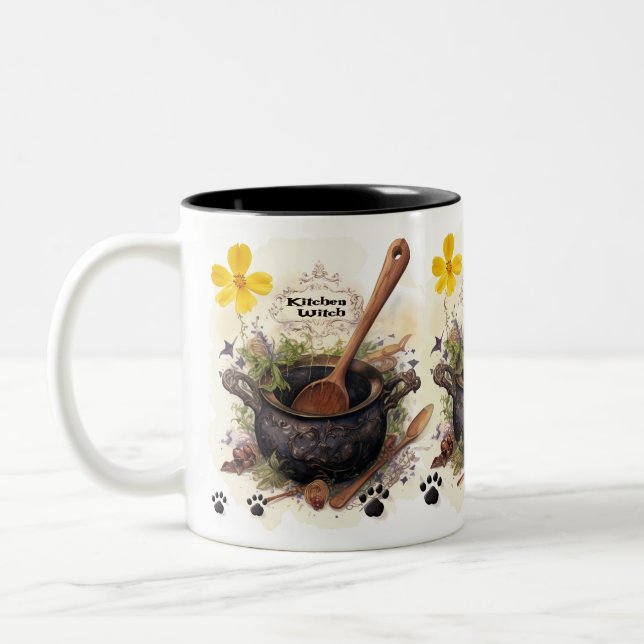 Kitchen Witch Two-Tone Coffee Mug (Left)