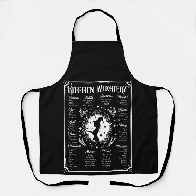 Kitchen Witchery Magic Knowledge Chart  Apron (Front)
