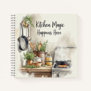 Kitchen Wonders Happen Here. Recipe Book, by Natas Notebook