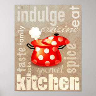 Kitchen word art poster