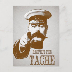 Kitchener - respect the tache postcard