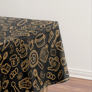 Kitchenware Black Tablecloth