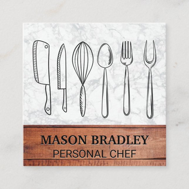 Kitchenware | Grill Master Square Business Card (Front)