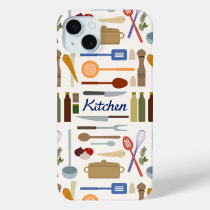 Kitchenware Illustration+Type Pattern Colour iPhone 15 Mini Case