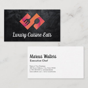 Kitchenware Logo Black Texture Business Card