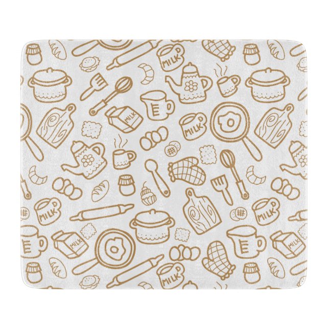Kitchenware White Brown Cutting Board (Front)