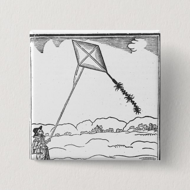 Kite Flying 15 Cm Square Badge (Front)