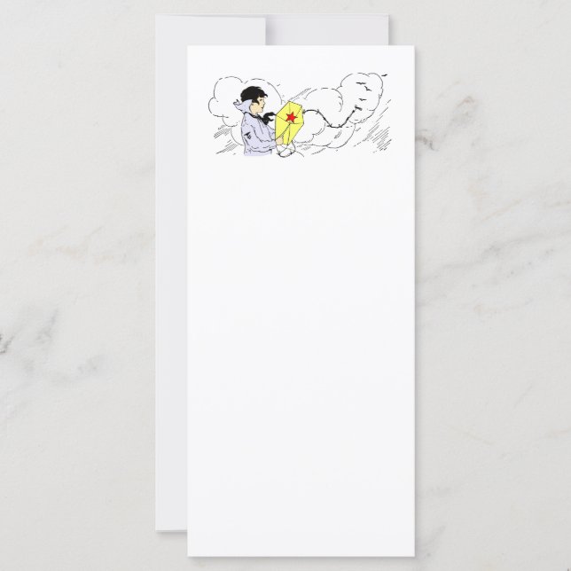 Kite Flying Boy Vintage Art (Front)