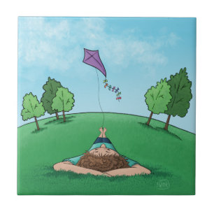 Kite Flying Ceramic Tile