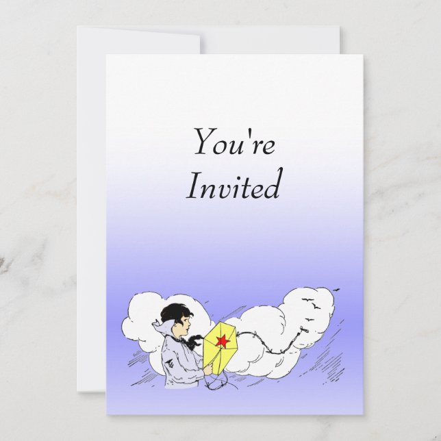 Kite Flying Party Custom Invitation Template (Front)