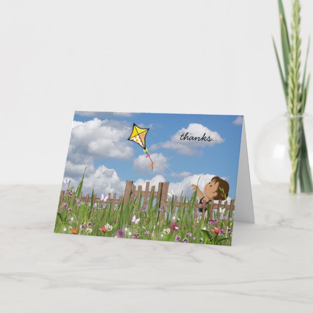 Kite Flying Thank You Card (Front)