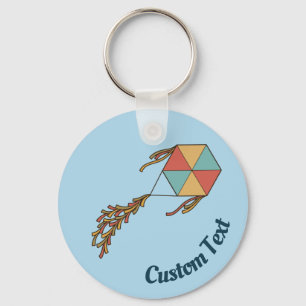 Kite Icon Light Blue Keychain