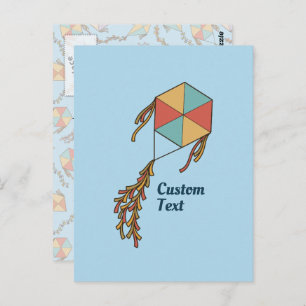 Kite Icon Light Blue Postcard