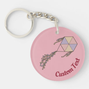 Kite Icon Pink Keychain