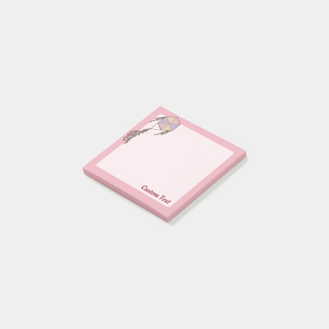 Kite Icon Pink Post-it Notes (Angled)