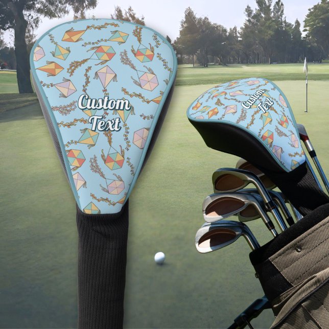 Kite Icons Pattern Light Blue Golf Head Cover (Creator Uploaded)