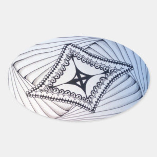 Kite in the Wind Doodle Oval Sticker