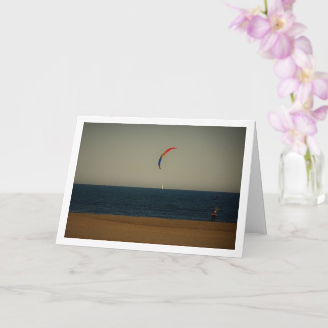 Kite Portrait, Playa de la Malvarrosa de Valencia Card (Orchid)