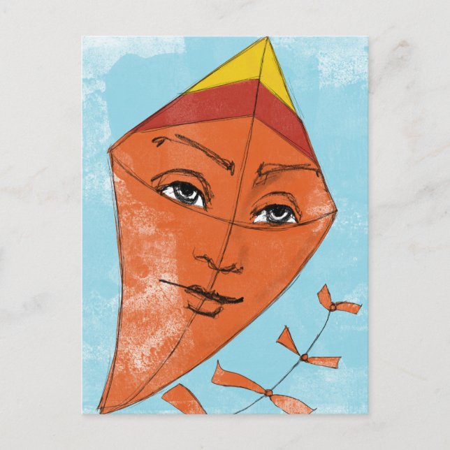 Kite Postcard - Fly A Kite Funny Weird (Front)
