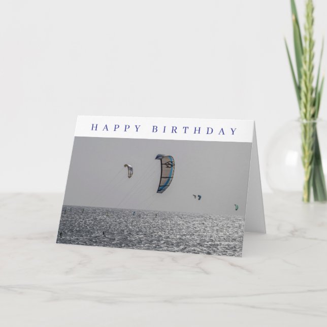 Kite-surfers view birthday card (Front)
