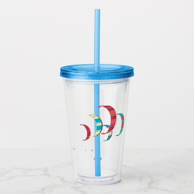 Kite Surfing Acrylic Tumbler (Front)