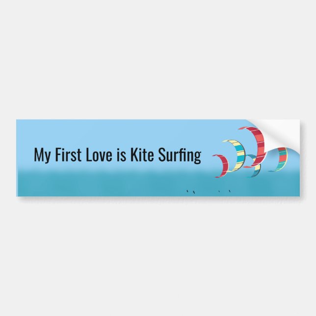 Kite Surfing Bumper Sticker (Front)