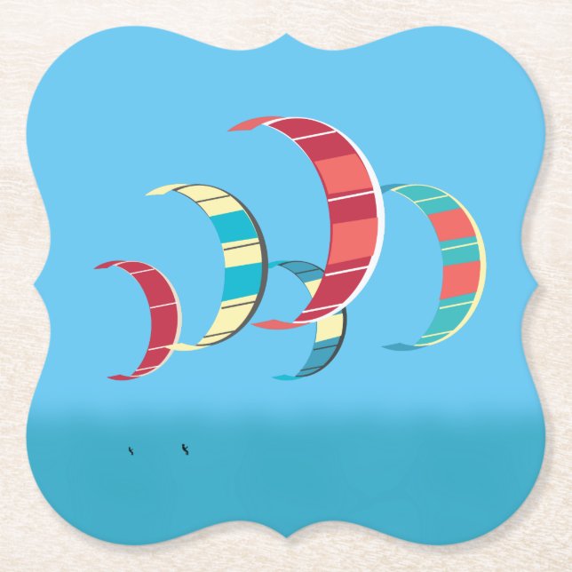 Kite Surfing Paper Coaster (Front)
