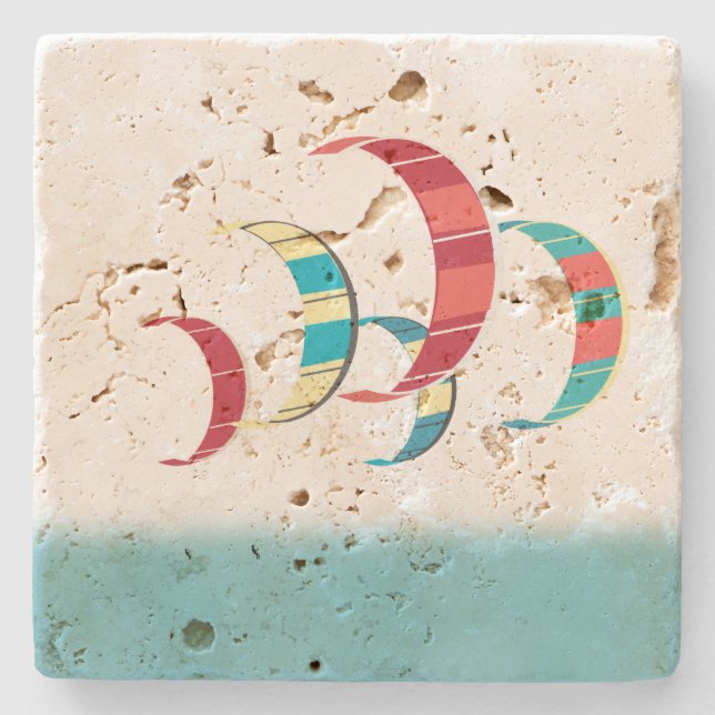 Kite Surfing Stone Coaster (Front)