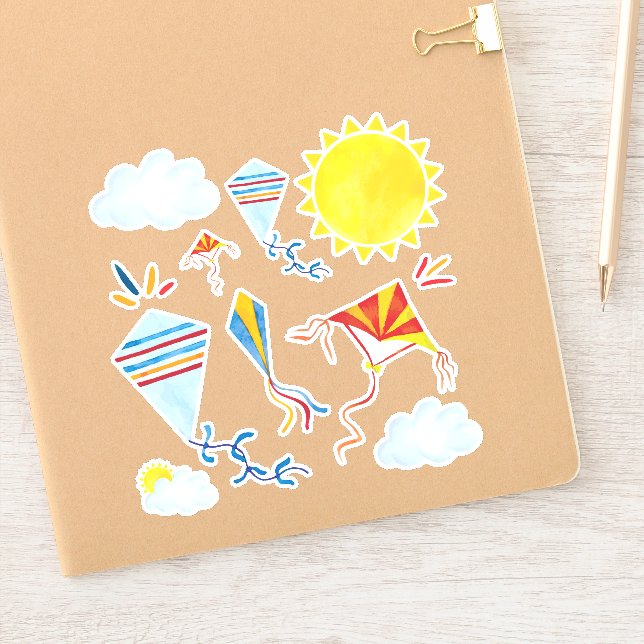 Kite Watercolor Stickers (Notebook)