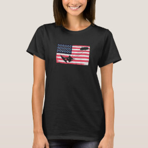 Kiteboarder American Flag Kitesurfer Kite USA Kite T-Shirt