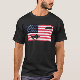 Kiteboarder American Flag Kitesurfer Kite USA Kite T-Shirt