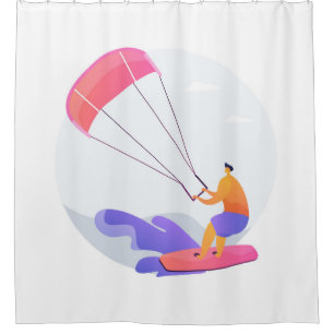 Kiteboarder kitesurfer shower curtain
