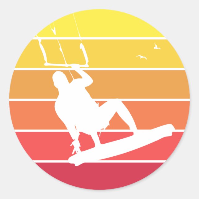 Kiteboarding Classic Round Sticker (Front)