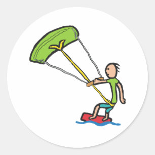 Kiteboarding Classic Round Sticker