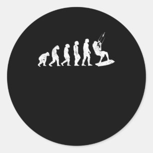 Kiteboarding Evolution Kitesurfer Development Classic Round Sticker