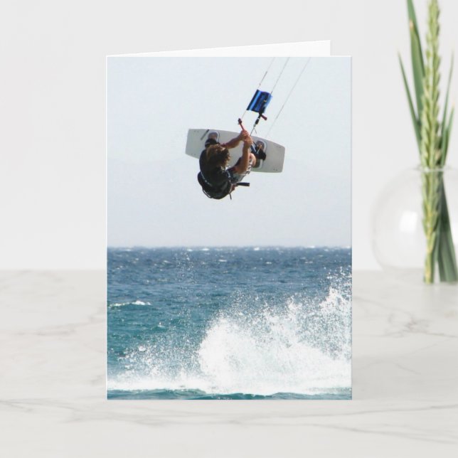 Kiteboarding Jump Greeting Card (Front)