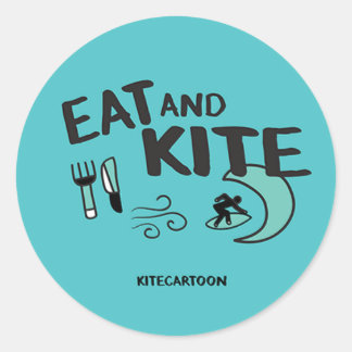 Kiteboarding/kitesurfing - Eat and Kite Classic Round Sticker
