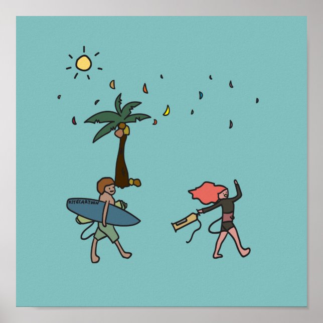 Kiteboarding/kitesurfing- Let's go kitesurfing Poster (Front)