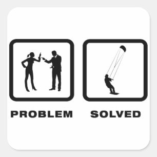 Kiteboarding Square Sticker