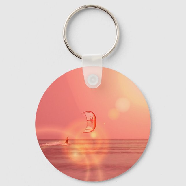 Kiteboarding Sunset Keychain (Front)