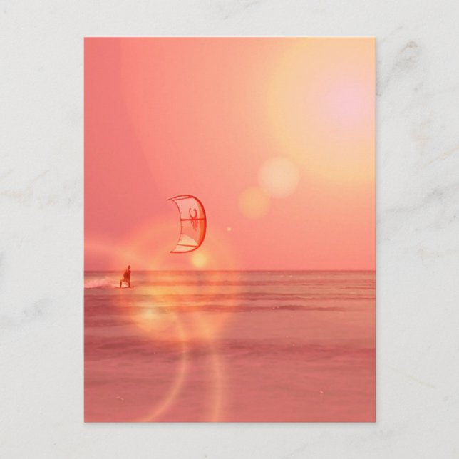 Kiteboarding Sunset Postcard (Front)